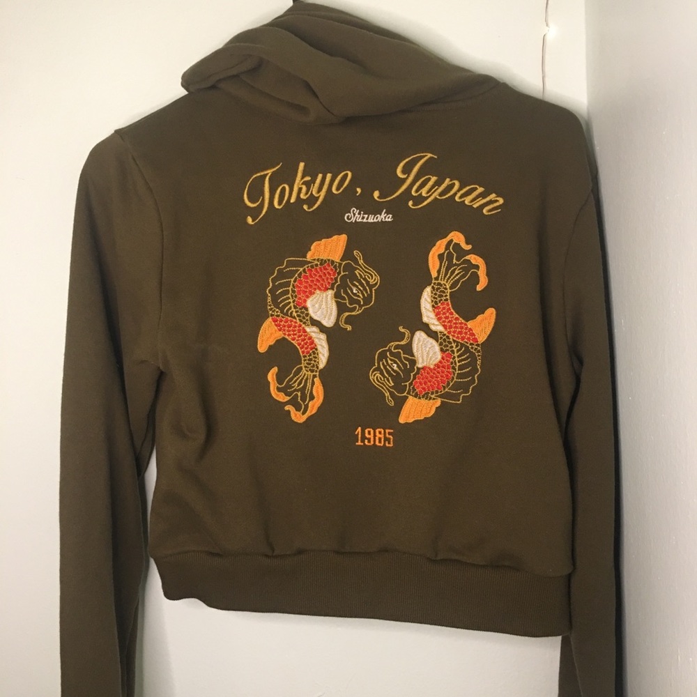 Forever 21 Tokyo Japan Embroidered Cropped Jacket